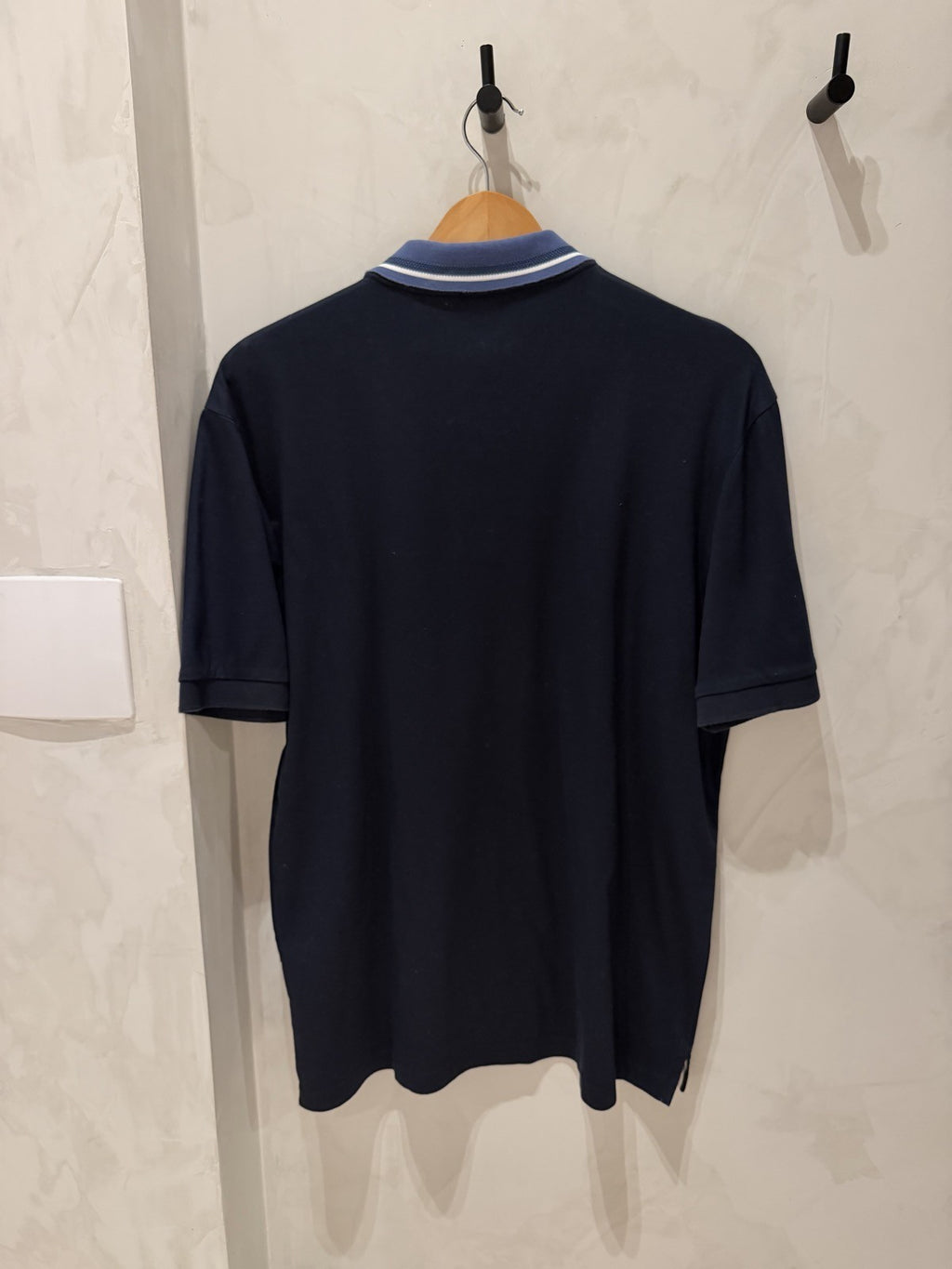BOSS Polo Azul Marinho Gola Listrada