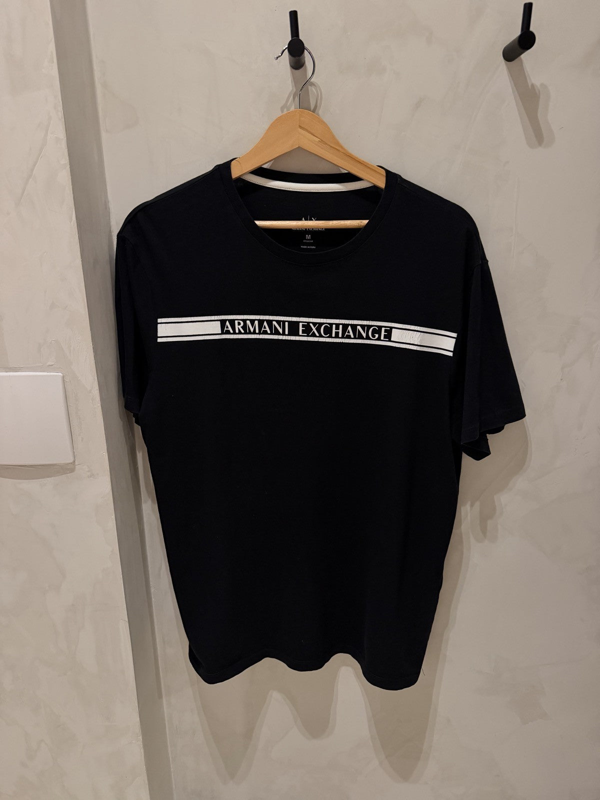 Armani Exchange Preta Faixa Branca