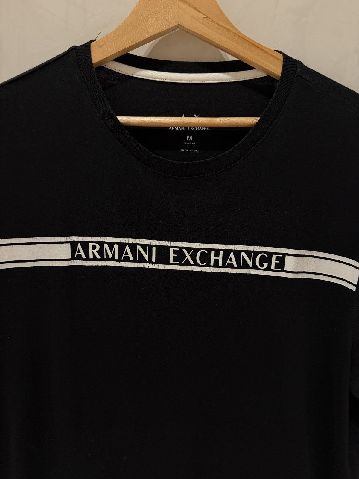 Armani Exchange Preta Faixa Branca