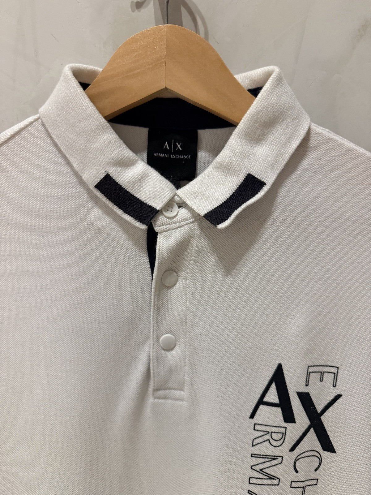 Armani Exchange Polo Branca Texto