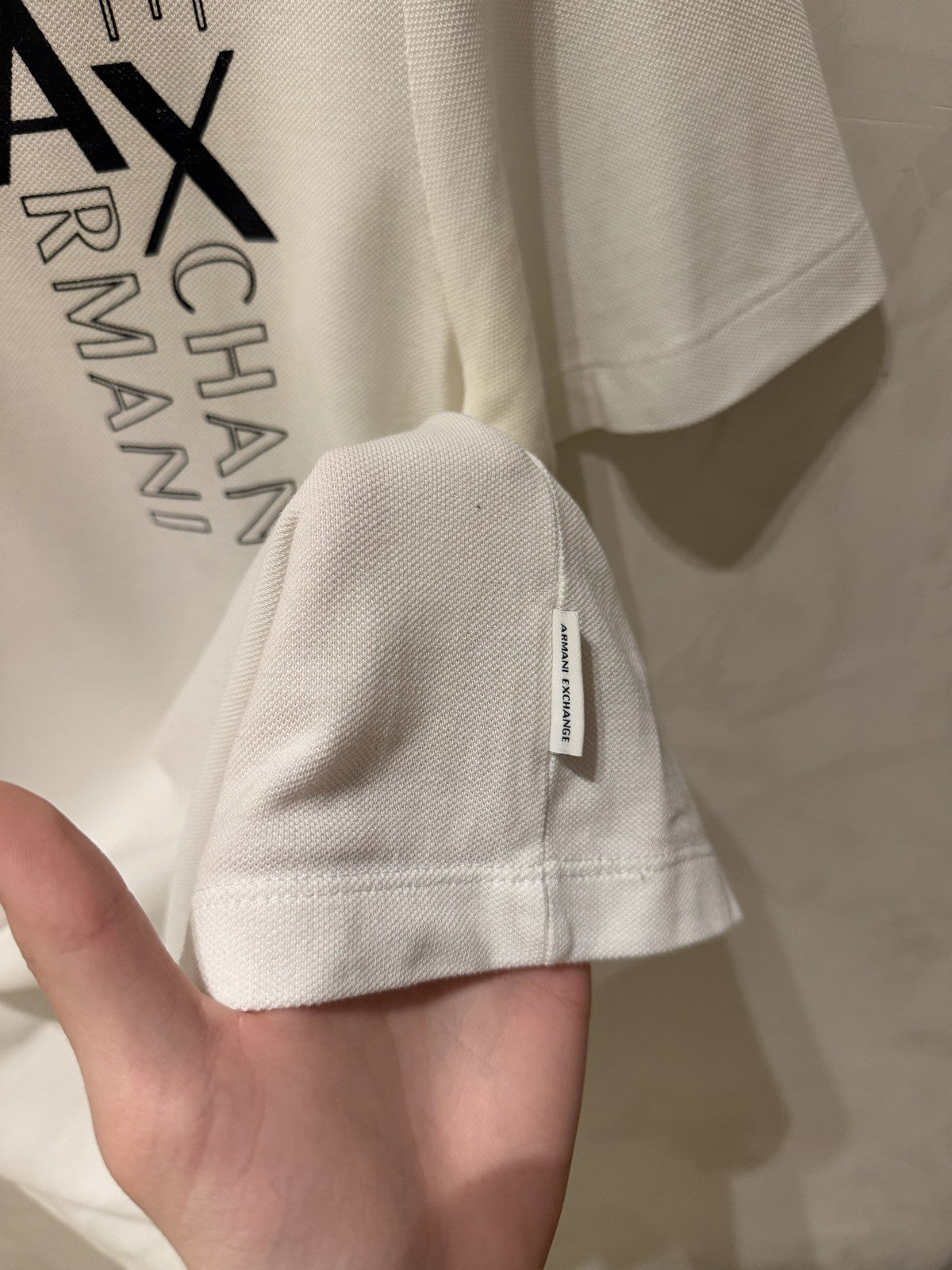 Armani Exchange Polo Branca Texto