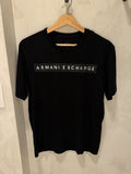 Armani Exchange Preta Faixa Brilhante