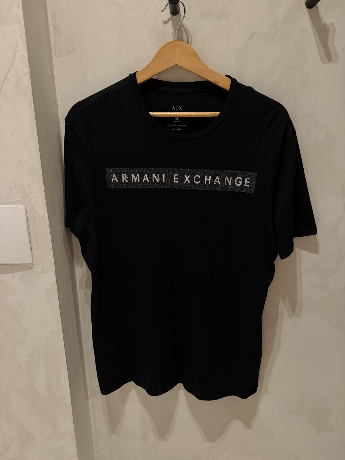 Armani Exchange Preta Faixa Cinza