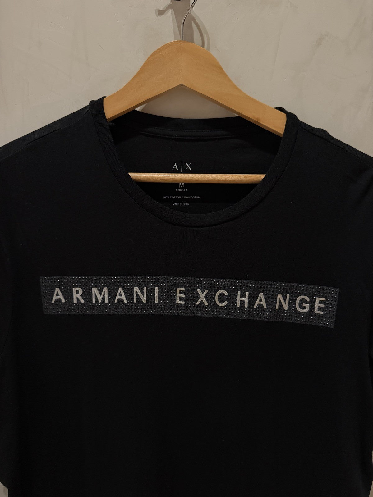 Armani Exchange Preta Faixa Cinza
